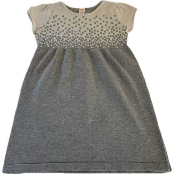 Gray Polka Dot Kids Dress - Picture 3 of 15